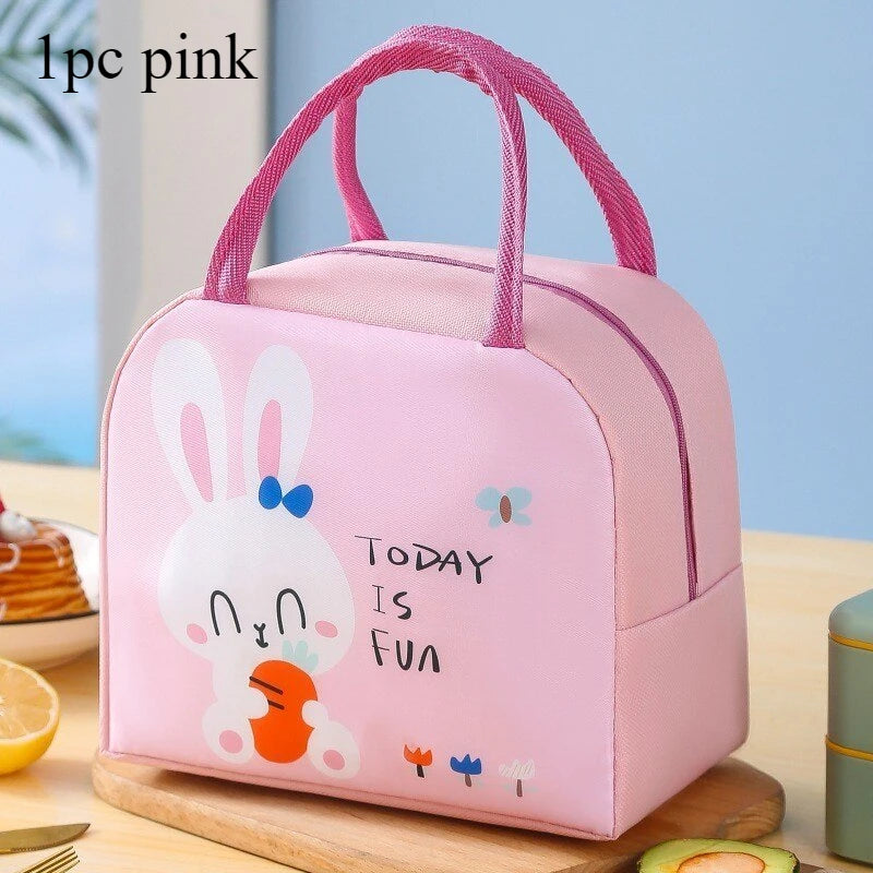 Cartoon Insulated Lunch Box Tote Bag Hand-held Bento Bag Lunch Insulation Bag Aluminum Foil Thickened Lunch Box Bag
