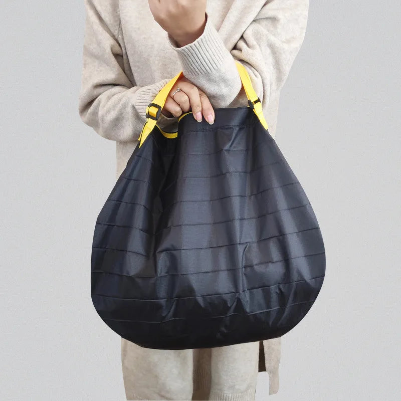 Big Folding Shopping Bag Eco-Friendly Reusable Portable One Shoulder Handbag For Travel Grocery Fashion Pocket Bags