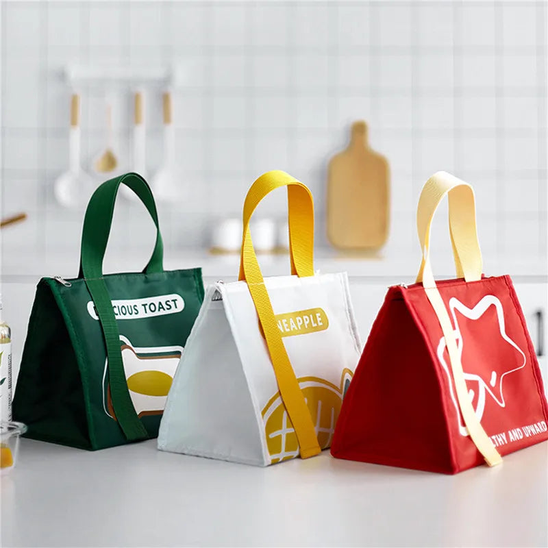 Cute Portable Thermal Lunch Box Bag for Women Kids Food Storage Tote Travel Picnic Meal Pouch Insulated Cooler Bento Bags