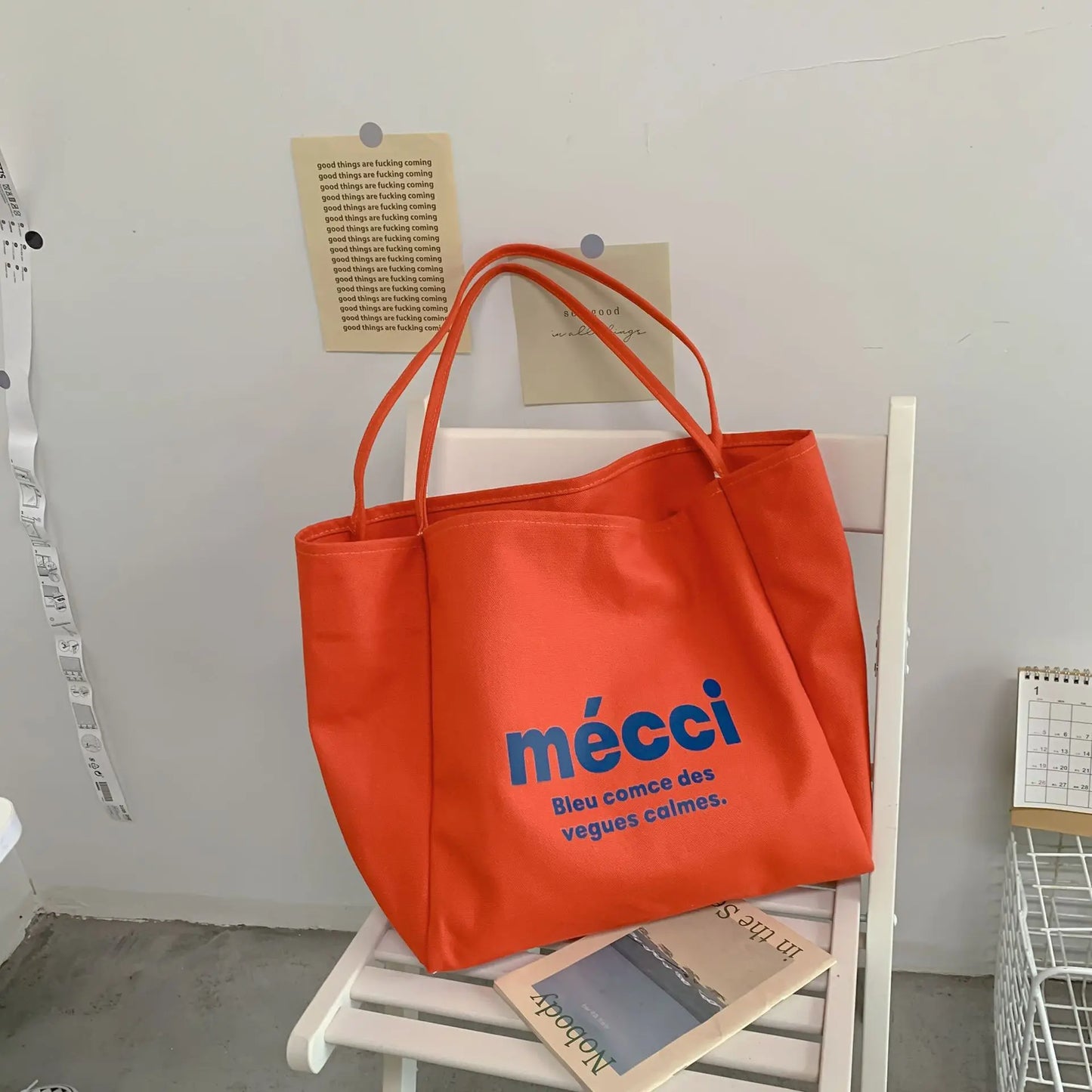 Art canvas bag simple commuter large capacity shoulder bag Tutoring bag Tote bag class eco-friendly canvas bag