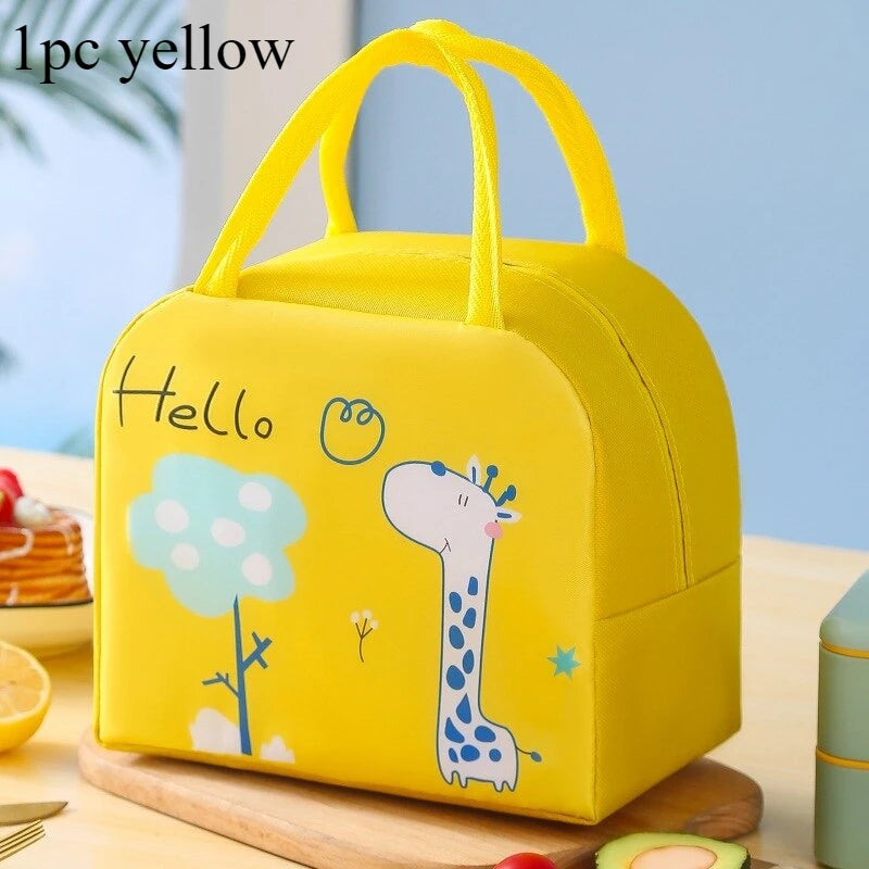 Cartoon Insulated Lunch Box Tote Bag Hand-held Bento Bag Lunch Insulation Bag Aluminum Foil Thickened Lunch Box Bag