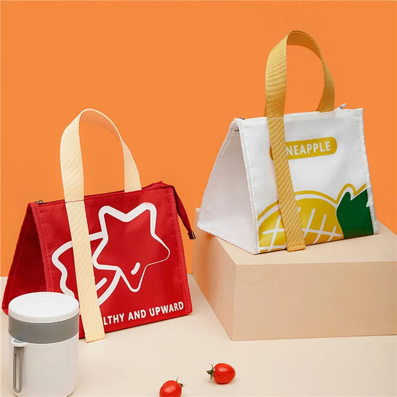 Cute Portable Thermal Lunch Box Bag for Women Kids Food Storage Tote Travel Picnic Meal Pouch Insulated Cooler Bento Bags