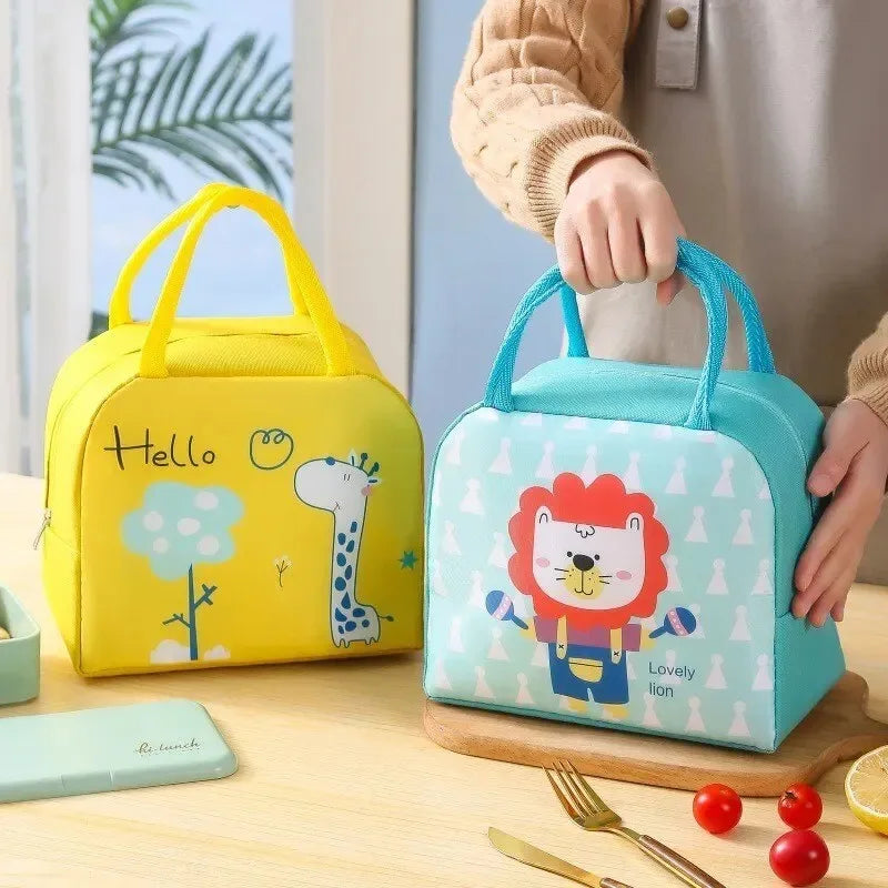 Cartoon Insulated Lunch Box Tote Bag Hand-held Bento Bag Lunch Insulation Bag Aluminum Foil Thickened Lunch Box Bag