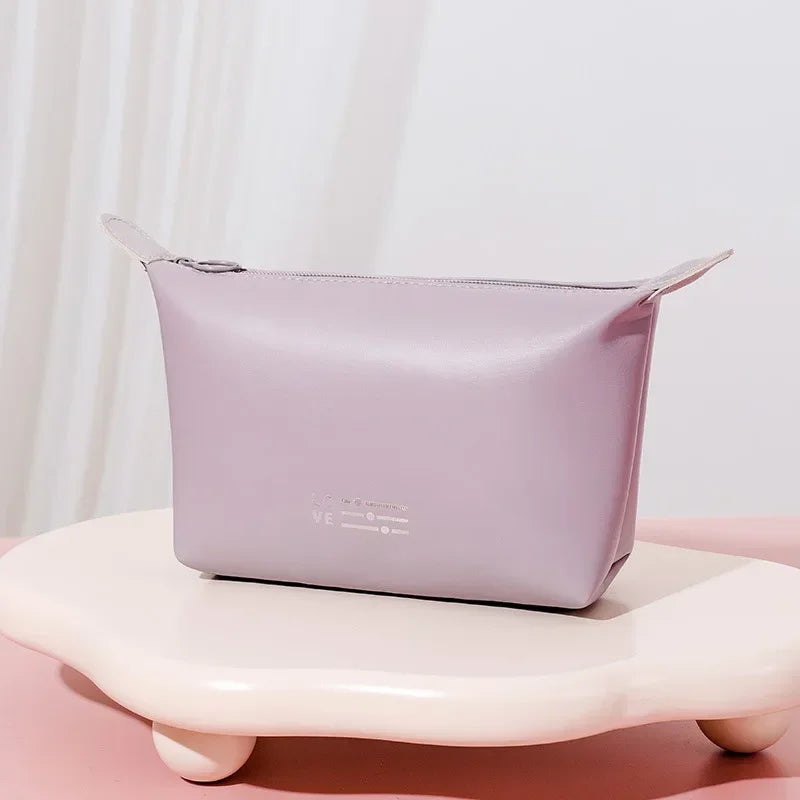 Cosmetic Bags For Women Elegant PU Leather Make Up Pouch Travel Toiletries Organizer Storage Hangbag Korean Carry-on Makeup Tote