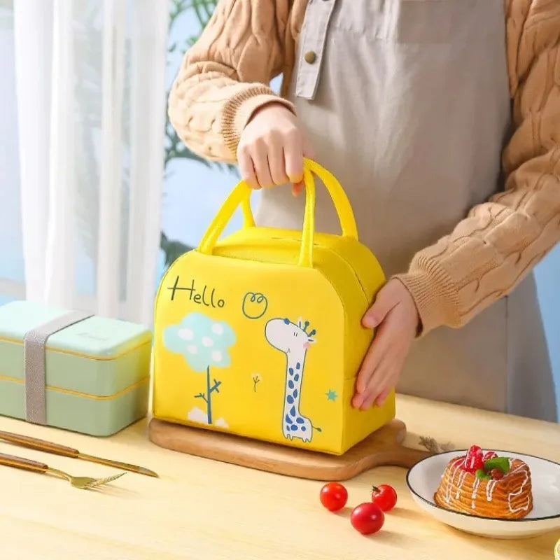 Cartoon Insulated Lunch Box Tote Bag Hand-held Bento Bag Lunch Insulation Bag Aluminum Foil Thickened Lunch Box Bag