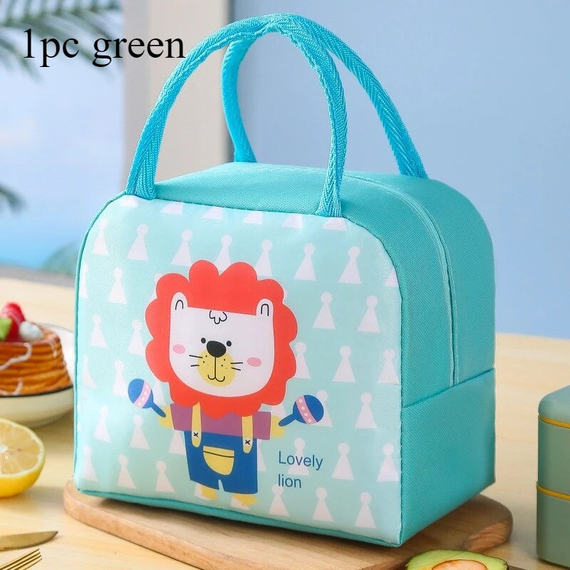 Cartoon Insulated Lunch Box Tote Bag Hand-held Bento Bag Lunch Insulation Bag Aluminum Foil Thickened Lunch Box Bag