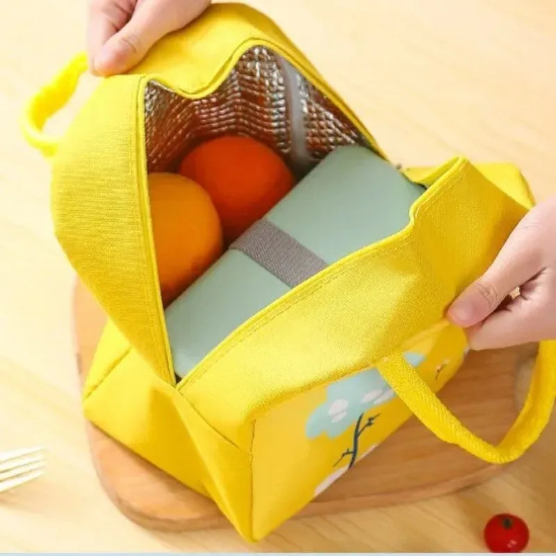 Cartoon Insulated Lunch Box Tote Bag Hand-held Bento Bag Lunch Insulation Bag Aluminum Foil Thickened Lunch Box Bag