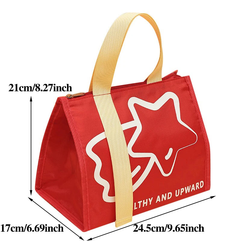Cute Portable Thermal Lunch Box Bag for Women Kids Food Storage Tote Travel Picnic Meal Pouch Insulated Cooler Bento Bags
