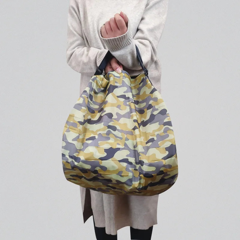 Big Folding Shopping Bag Eco-Friendly Reusable Portable One Shoulder Handbag For Travel Grocery Fashion Pocket Bags